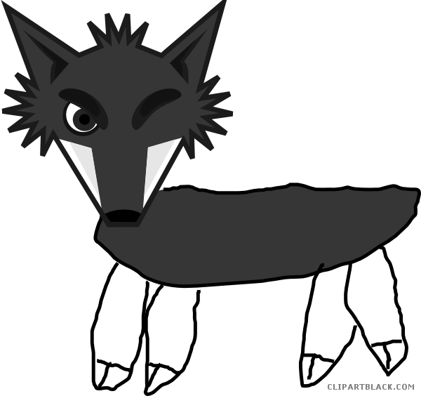 Black And White Fox Clip Art At Clker - Cartoon Fox Head (600x564)