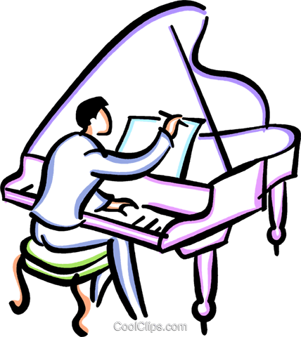Pianisti Immagini Grafiche Vettoriali Clipart - Two Party Packages (428x480)