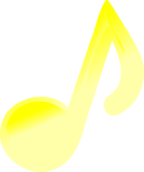 Transparent Yellow Music Note (498x596)