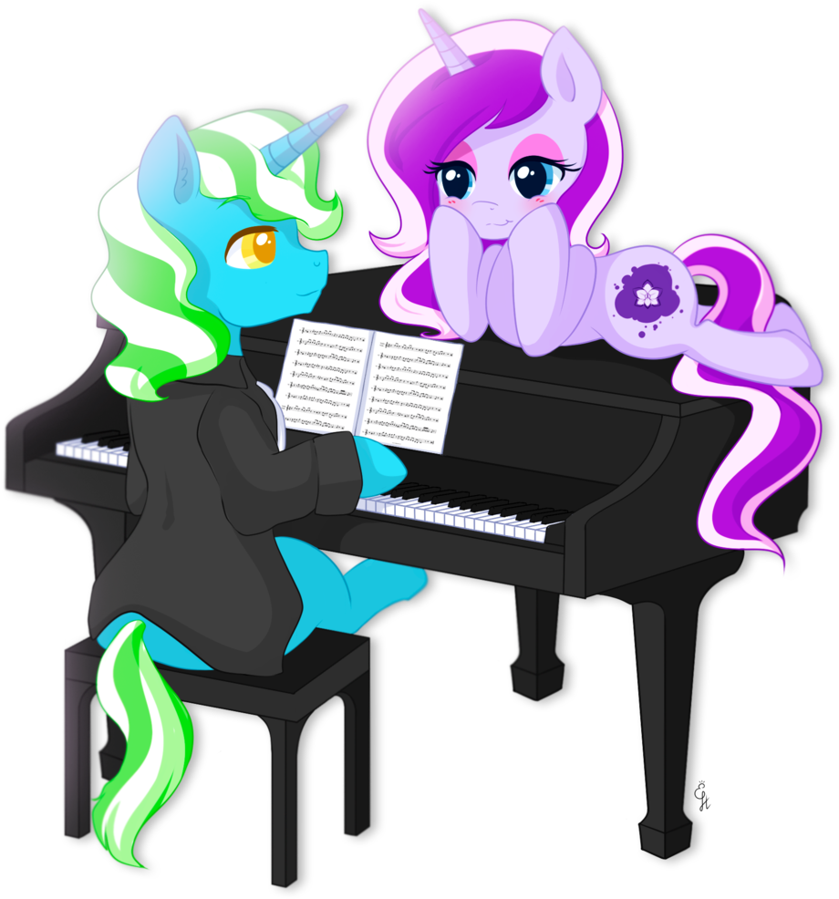 Exceru-karina, Married, Music, Necktie, Oc, Oc - Cartoon (1024x1024)