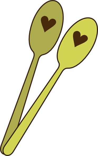 Spoon Set Clip Art At Clker - Cute Spoon Clipart (372x591)
