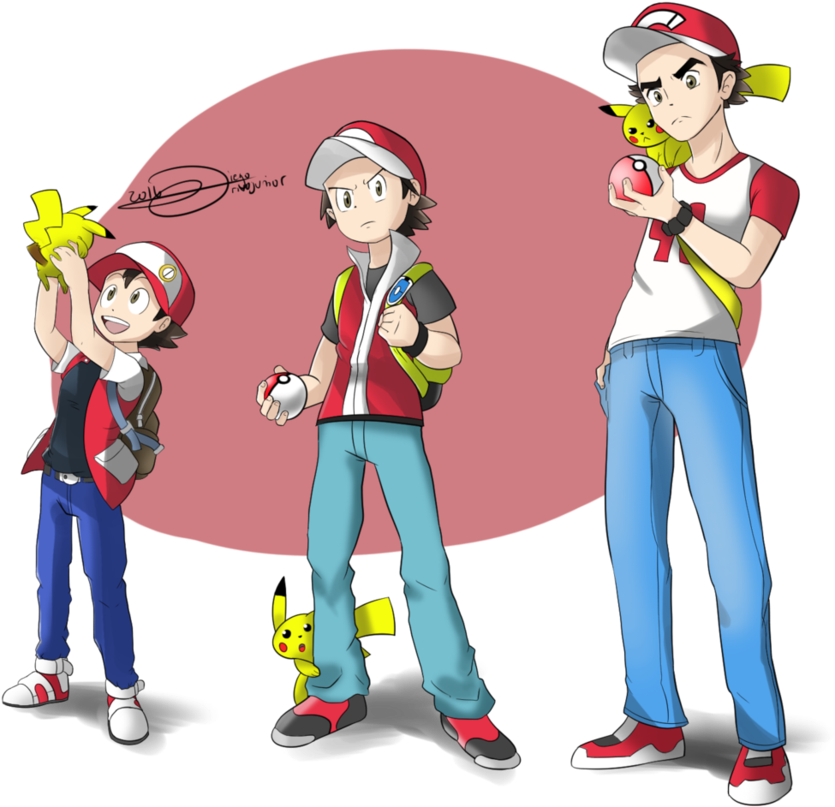 Pokemon Trainer Red Team Sun And Moon - Pokémon Trainer (1465x1522)