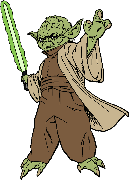 Star Wars Yoda Clipart Kid - Yoda Coloring Pages (458x646)