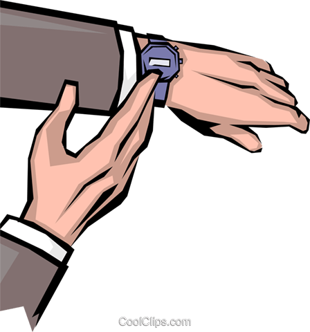 Hands Checking The Time Royalty Free Vector Clip Art - Triangle (448x480)