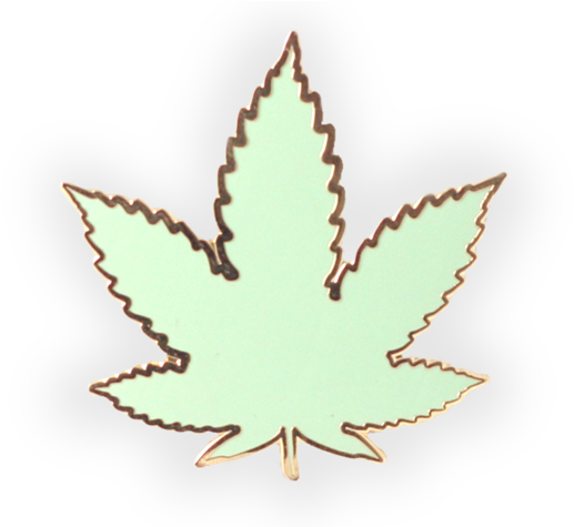 Pastel Green Cannabis Leaf Enamel Pin - Vitreous Enamel (600x474)