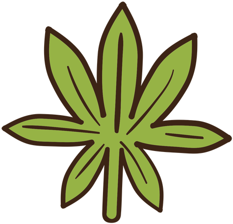 Cannabis Leaf Colored Doodle Transparent Png - Marihuana Png (512x512)