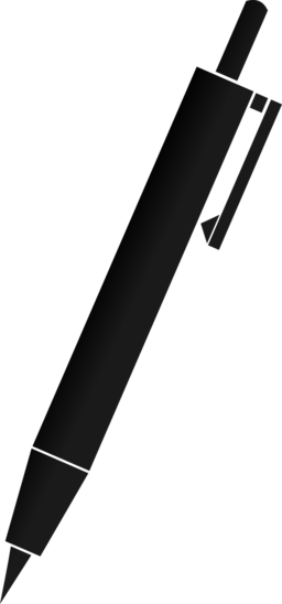 Pen Clipart Public Domain - Pen Clipart Black And White (256x548)