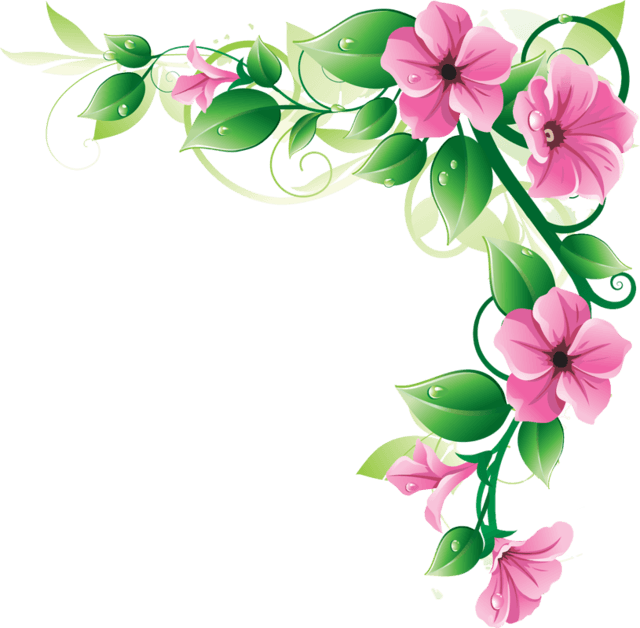 Free Clipart Flower Borders - Flower Corner Border Png (640x628)