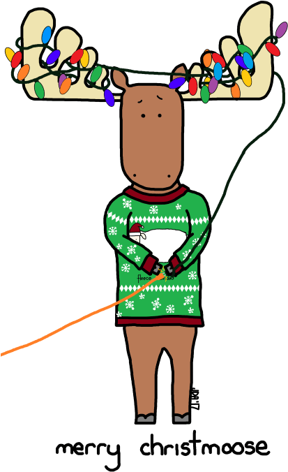 Merry-chrismoose - Cartoon (431x686)