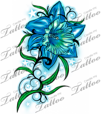 Vivid Daffodil Tattoo - December Birth Flower Tattoo (400x400)