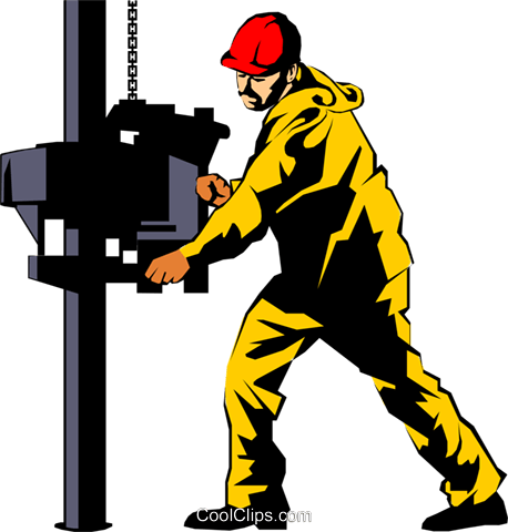 Man Working On Oil Rig Royalty Free Vector Clip Art - Oil Rig Clip Art (458x480)