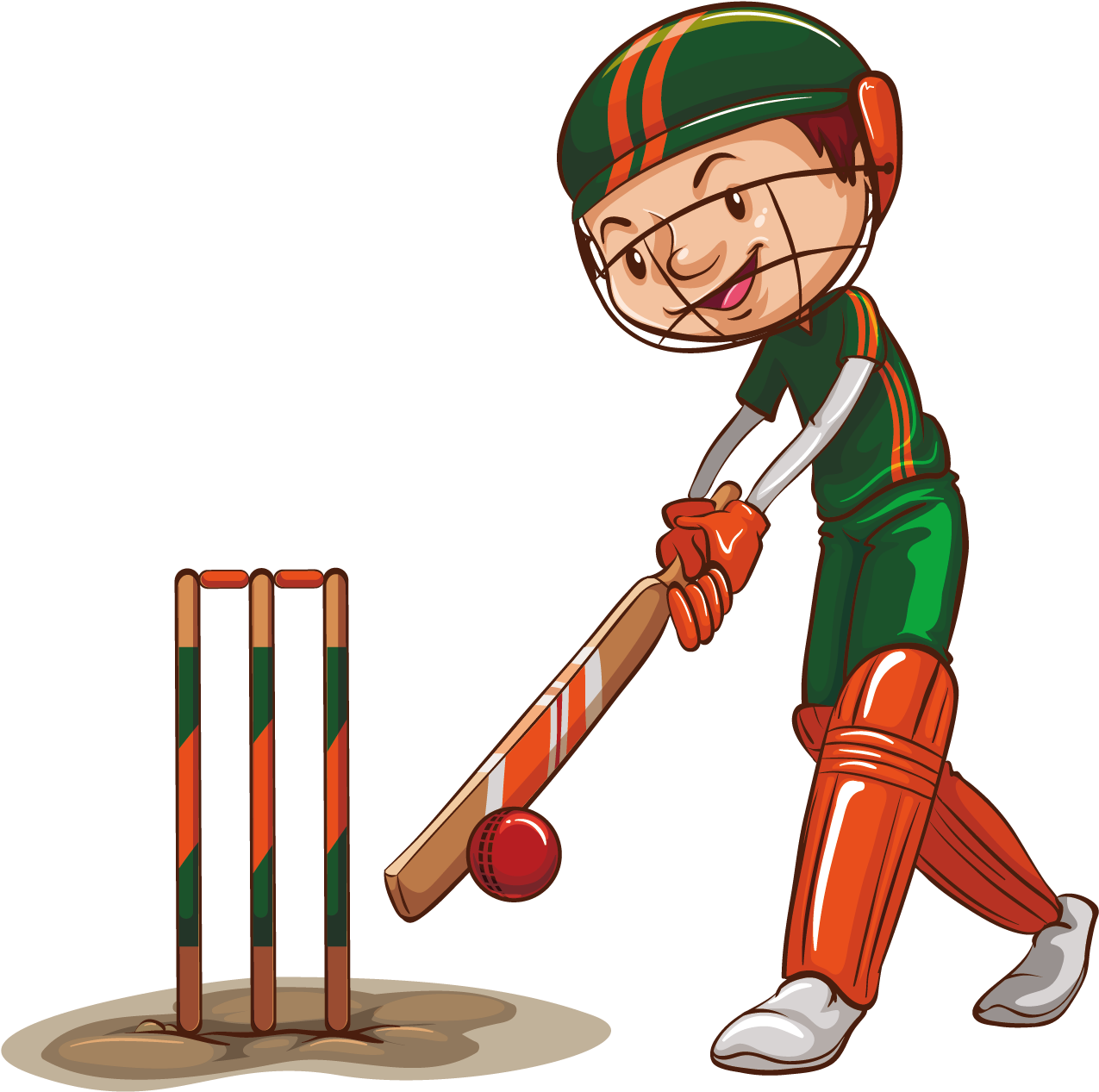 Sport Cricket Clip Art - Cricket Bat Cartoon (1500x1500)