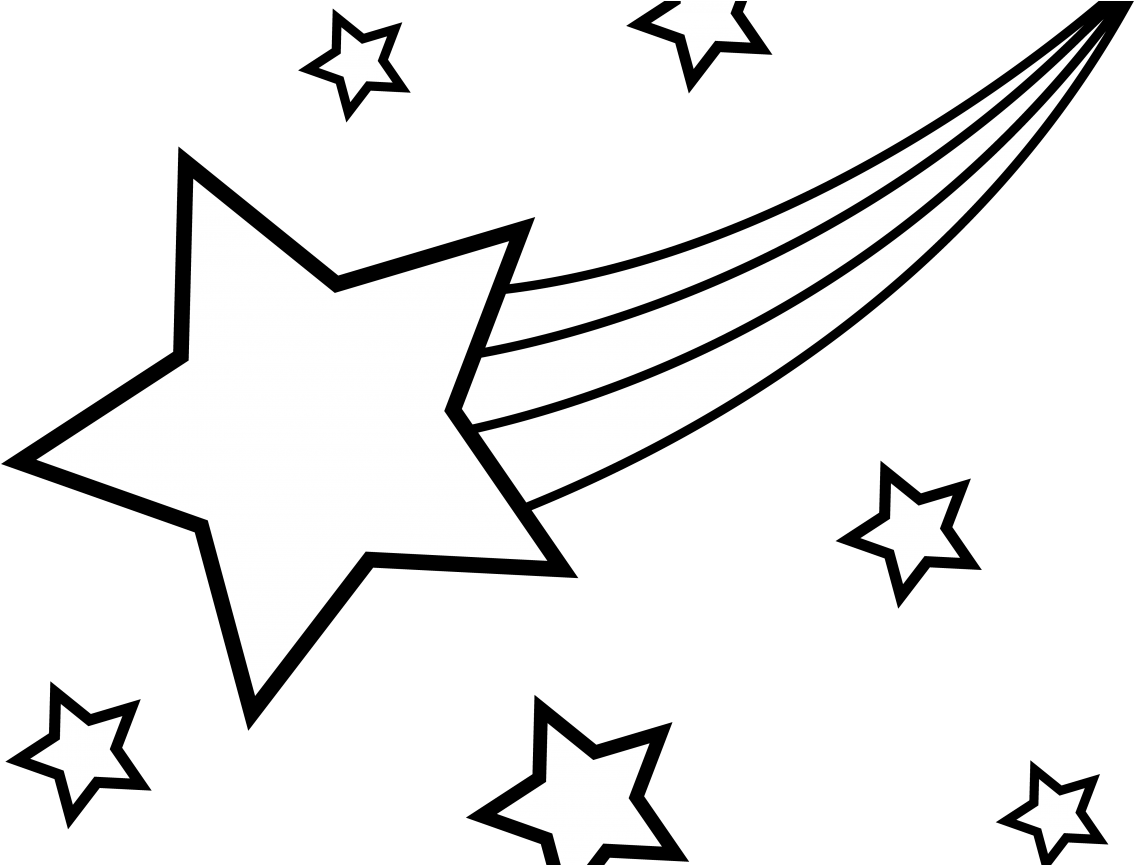 Falling Star Drawing Shooting Coloring Page Colouring - Shooting Star Outline (1152x864)