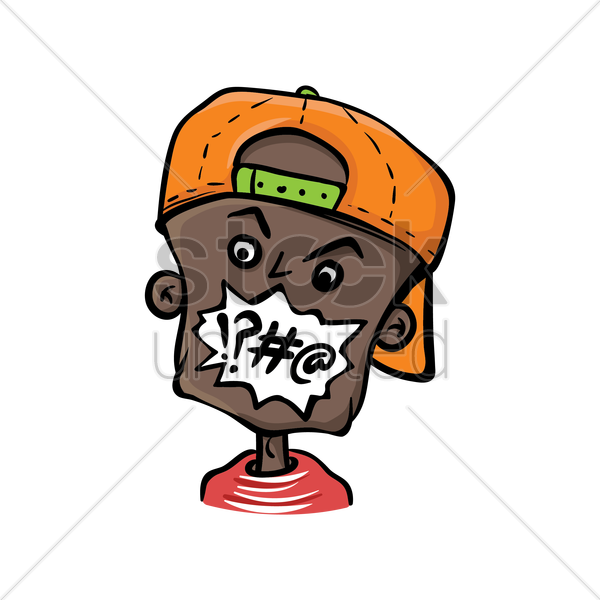 Boy With Cap Swearing Vector Image - Boy (600x600)