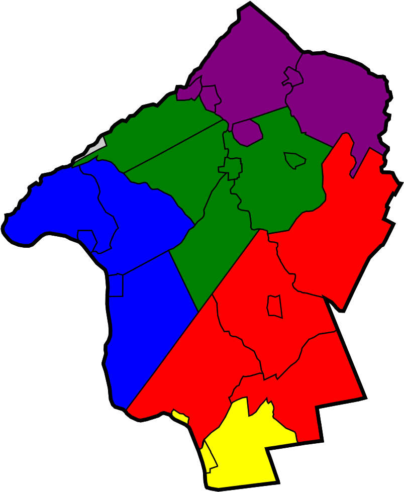 A Map Of Hunterdon County High School Sending Districts - Map (850x1024)
