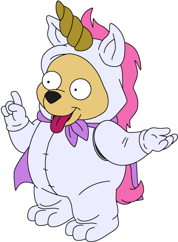Quahog Unicorn Dog Mascot - Cartoon (402x542)
