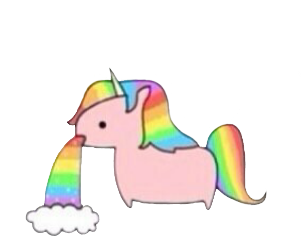 Transparent On Picsart - Unicorn Throwing Up Rainbow (599x597)