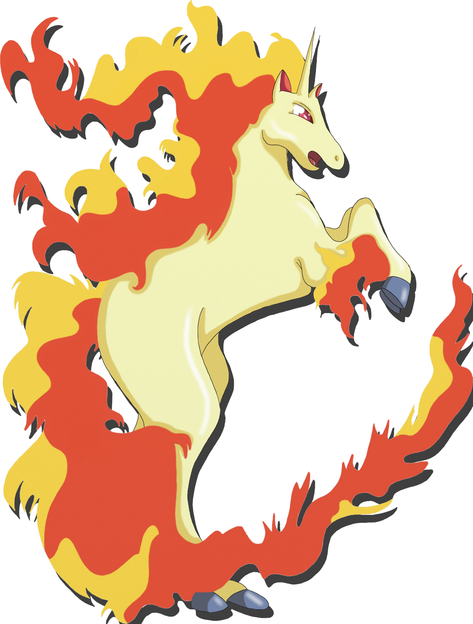 My Nickname For Rapidash Is Bob The Unicorn On Fire - Rapidash Render (1600x2110)