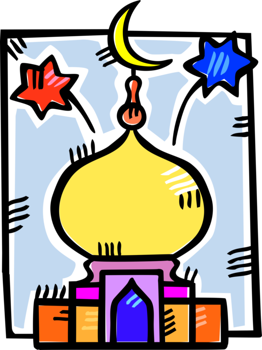 Vector Illustration Of Islamic Mosque Muslim Or Moslem - Vector Illustration Of Islamic Mosque Muslim Or Moslem (524x700)