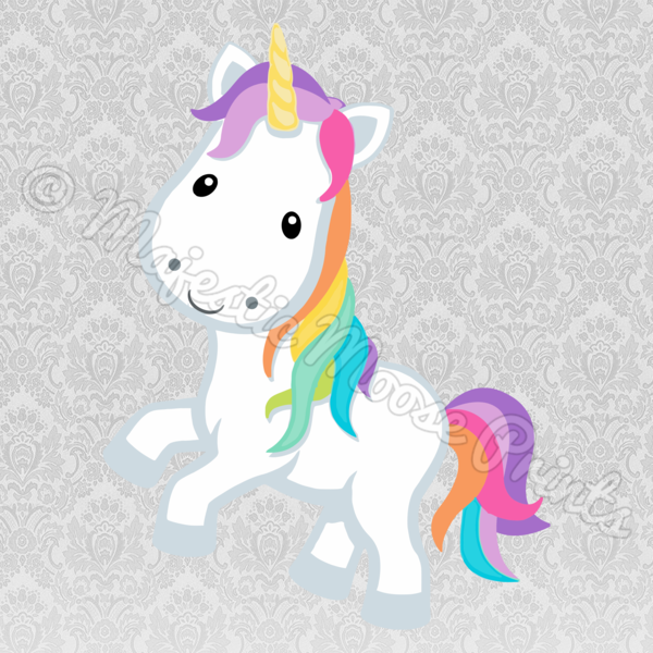 Majestic Moose Prints Rainbow Unicorn Svg - Unicorn Clip Art (600x600)
