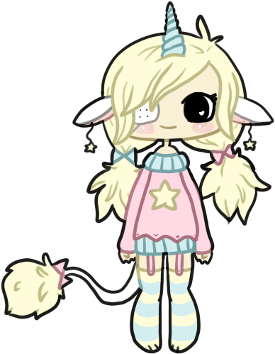 Unicorn Girl Ota By Hobbagobwin - Chibi Kawaii Unicorn Girl (406x529)