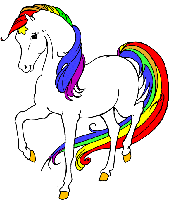 Rainbow Unicorn Cute - Rainbow Brite Starlite (594x695)