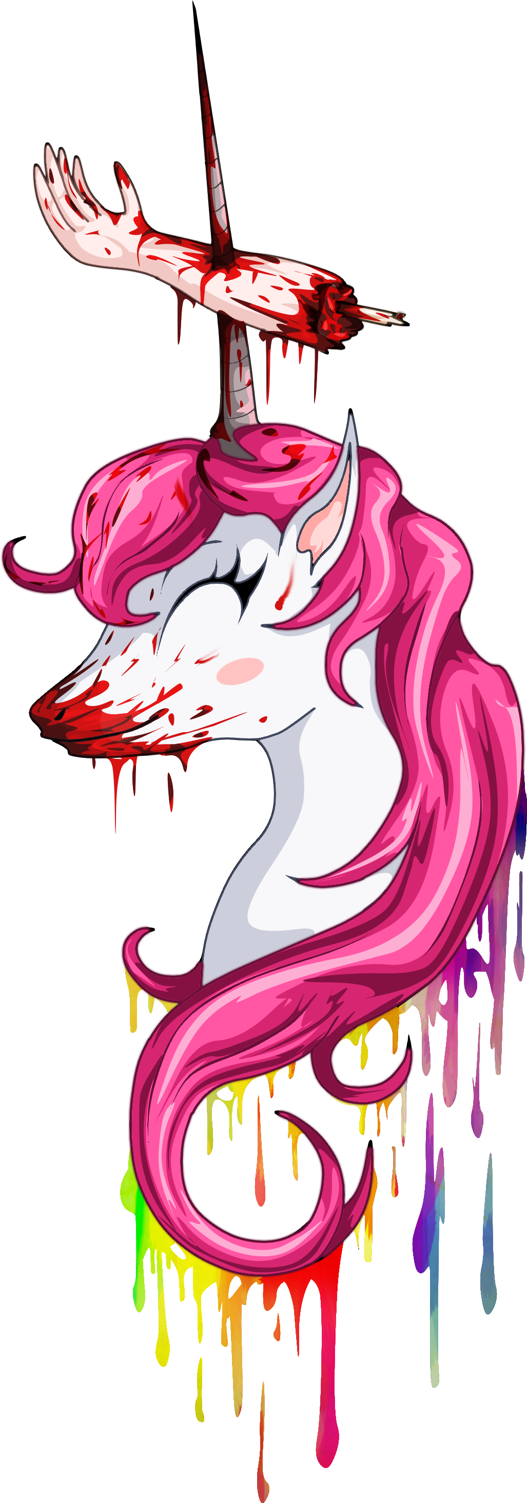 Free Cute Unicorn Cartoon Drawing - Stabby The Unicorn Transparent (1800x3000)
