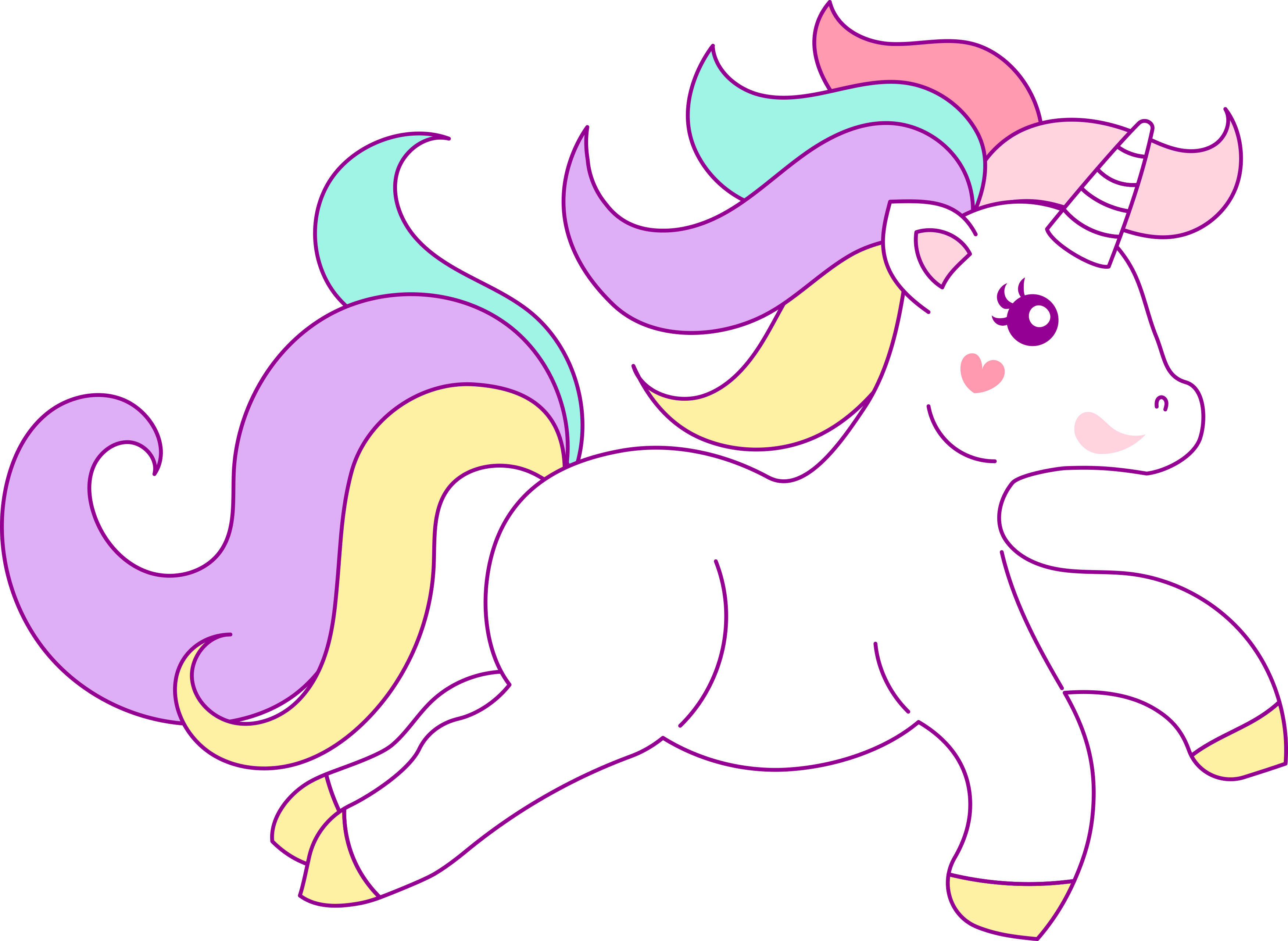 Free Hand Drawn Unicorn Clip Art - Free Hand Drawn Unicorn Clip Art (3504x2560)