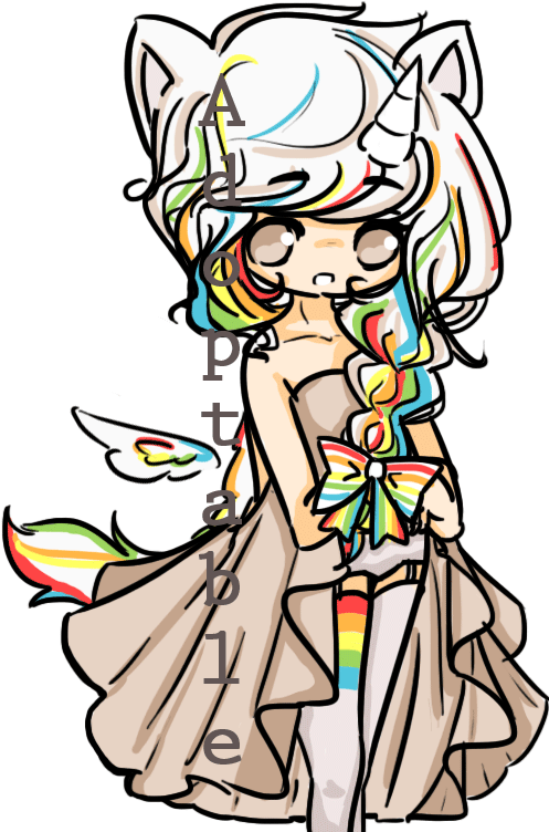 Free Rainbow Unicorn Cute - Unicorn (500x775)