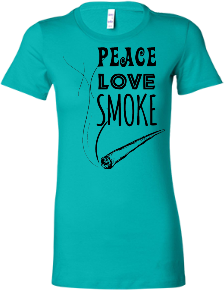 Peace Love Smoke Ladies T-shirt - Official Ncaa University Of Arizona Wildcats U (1024x1024)