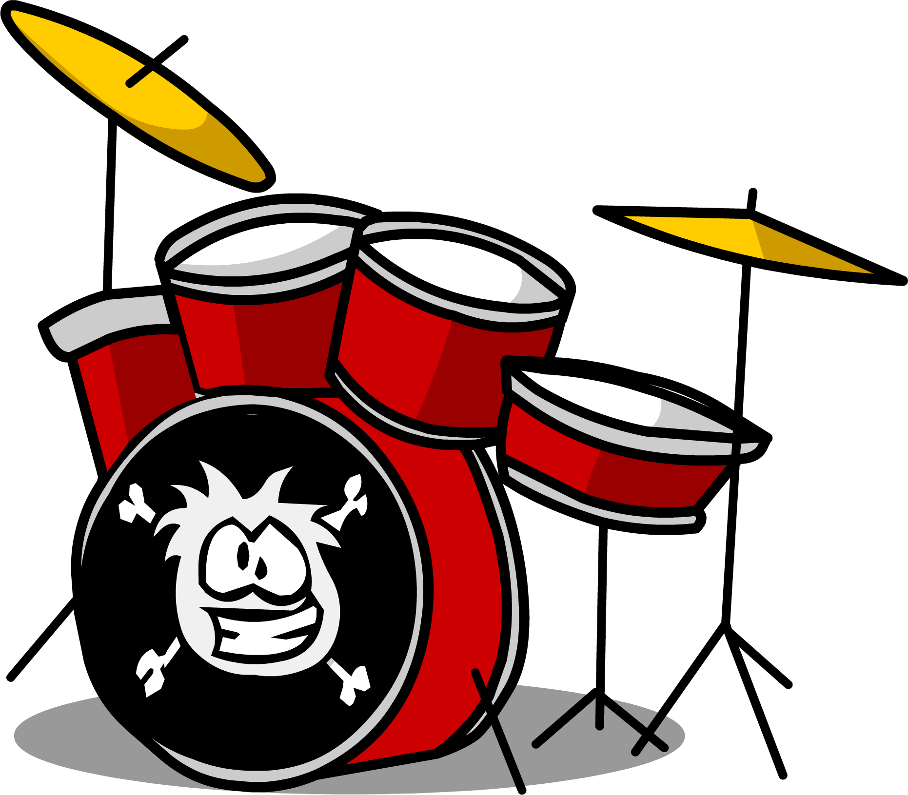 Drum Kit Sprite 006 - Cartoon Drum Kit Png (1862x1631)