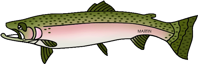 Free Animals Clip Art By Phillip Martin, Steelhead - Steelhead Clipart (648x219)