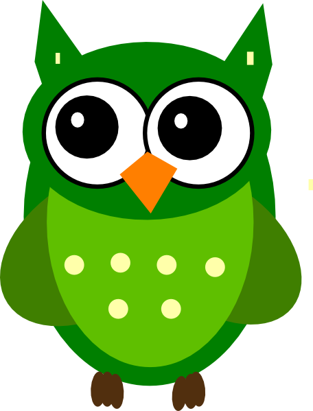 Green Owl Clip Art - Owls Vector Clip Art (456x599)