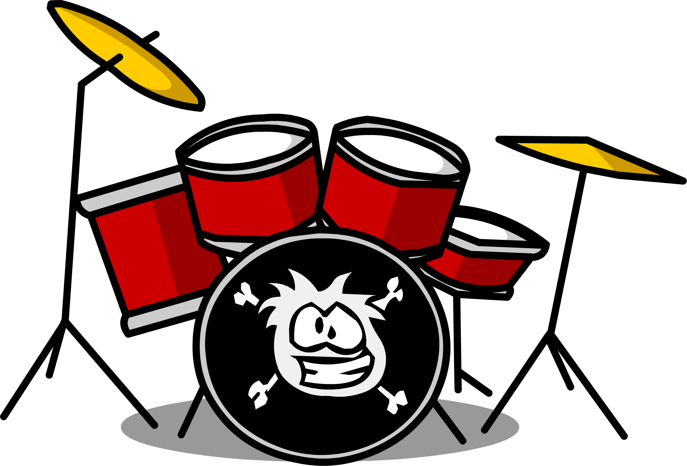 Drum Kit Sprite 003 - Cartoon Drum Set (2373x1609)