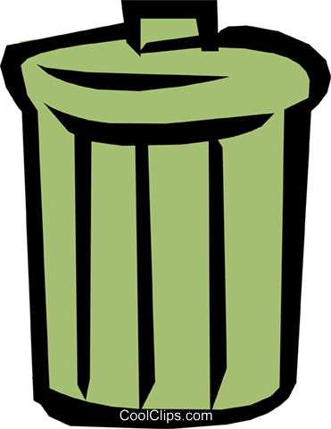 Garbage Can Royalty Free Vector Clip Art Illustration - Clip Art (371x480)