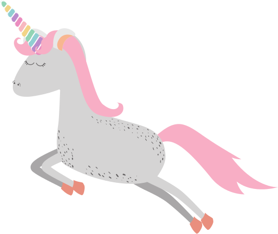 Cartoon Unicorn With Stains And Jumping - Vector Graphics (550x550)