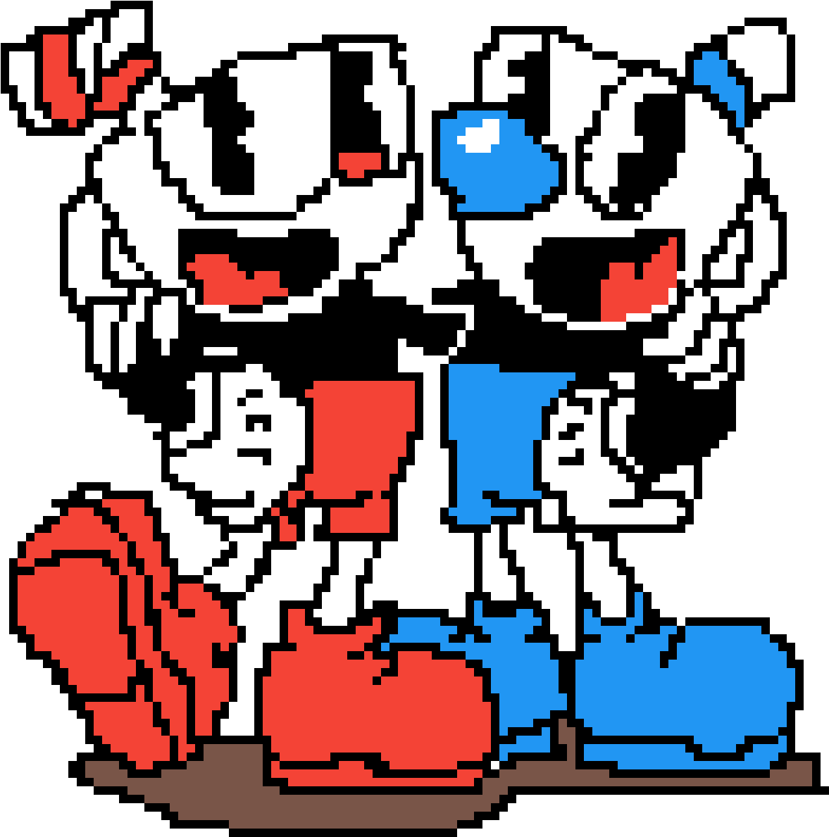 Cuphead And Mugman Pixel Version - Sayori No Bulli Memes (1200x1200)