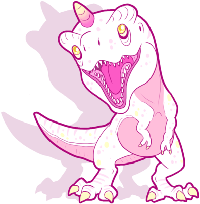 Twinkle The T-rex Unicorn By Altairsky - Drawing (600x415)