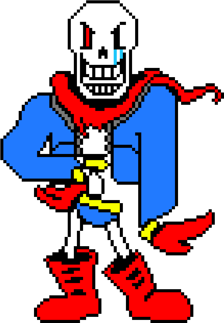 Undertale Sprite Pixel Art - Disbelief Papyrus Colored Sprite (760x1080)