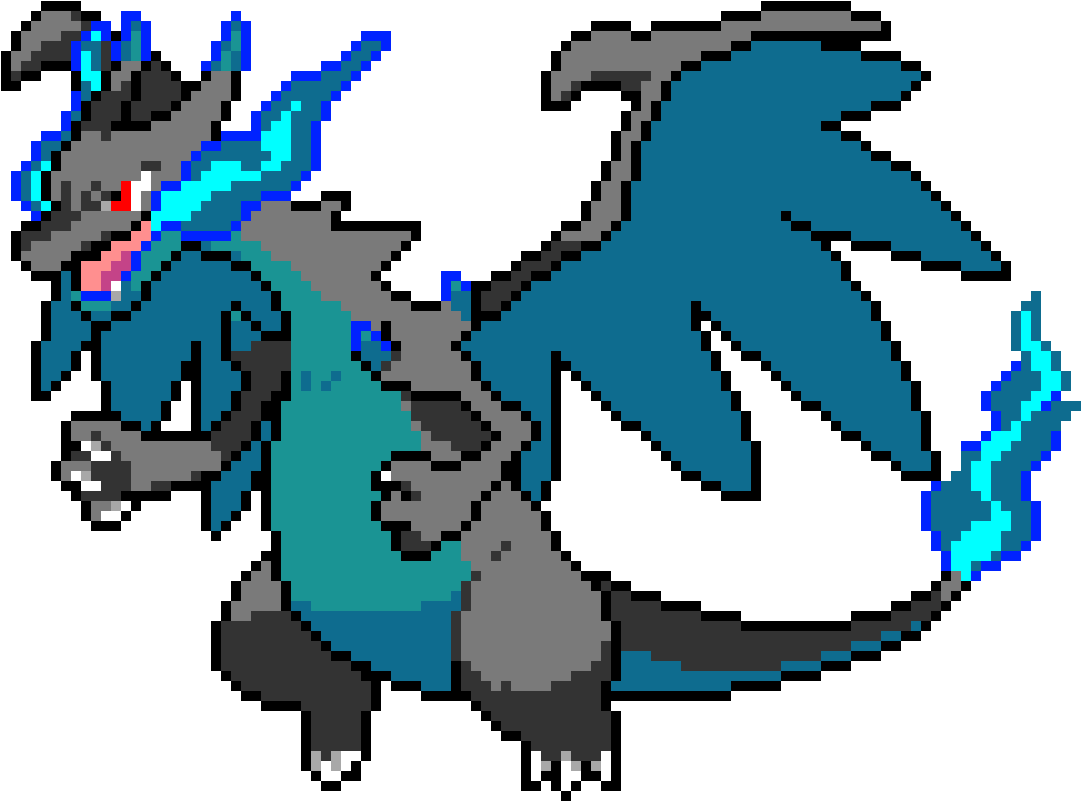 Mega Charizard X Pixel Art - Mega Charizard X Pixel Art (1170x890)