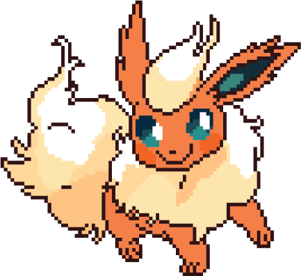 Flareon Pixel Art By Gabuchin - Tymblr Png Pixel (433x397)