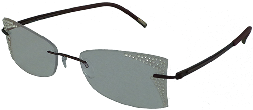 Customized Rhinestones Silhouette Eyewear For Women - Metal (600x400)