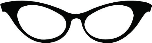 Cat Eye Glasses Clip Art - Cat Eye Glasses Outline (512x609)
