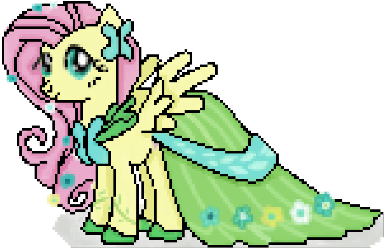 Creepygamertip, Clothes, Dress, Fluttershy, Gala Dress, - Cartoon (755x488)