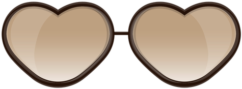 Brown Heart Sunglasses - Small Red Valentine Bow Transparent (512x512)