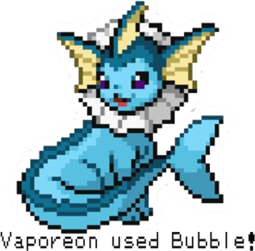 Pixel Vaporeon Used Bubble By Urianity - Vaporeon Pixel (912x875)