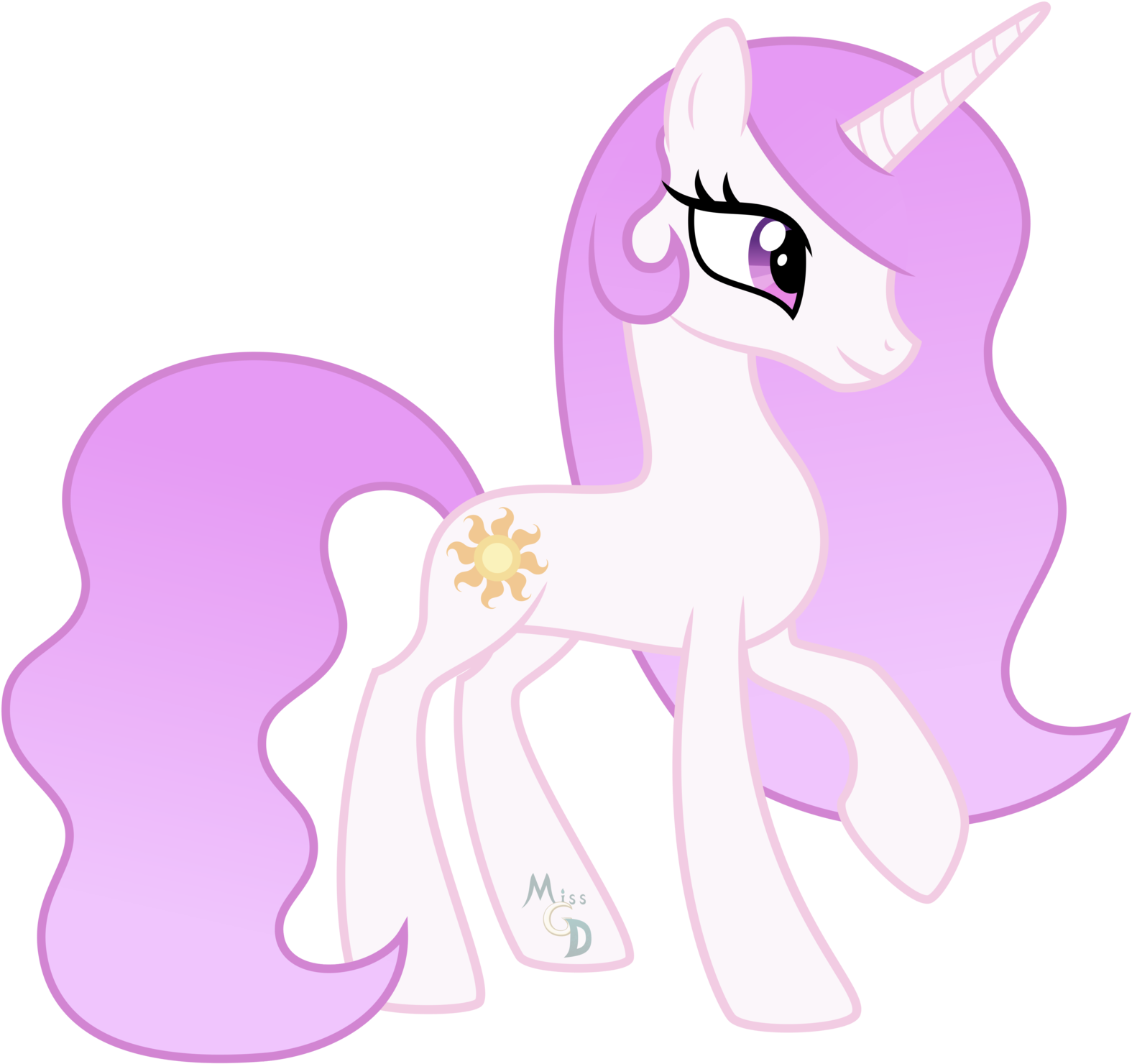 Kind By Missgoldendragon Unicorn Celestia - My Little Pony Unicorn Celestia (1600x1505)