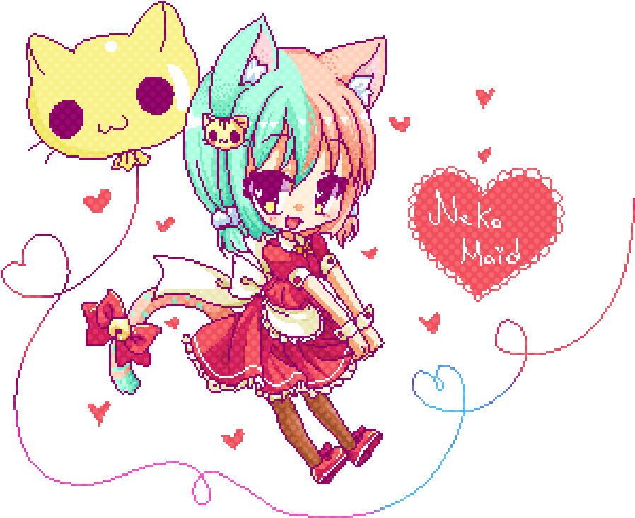 Neko Girl Pixel Art (1137x846)