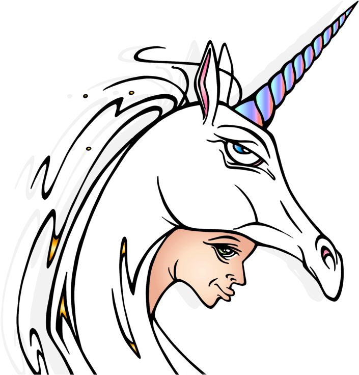 Unicorn Girl By Perkylips - Illustration (800x831)