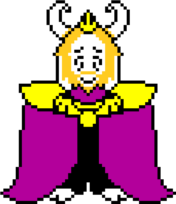 Asgore Undertale Pixel Art Template - Undertale Toriel And Asgore (610x730)